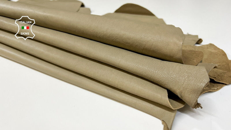 KHAKI ARMY VEGETABLE TAN Soft Italian Lambskin leather 4 skins 20sqf 0.9mm B4866