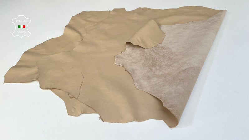 SAND BEIGE Thin Italian Lambskin Sheep leather hides 2 skins 10+sqf 0.6mm #B8936