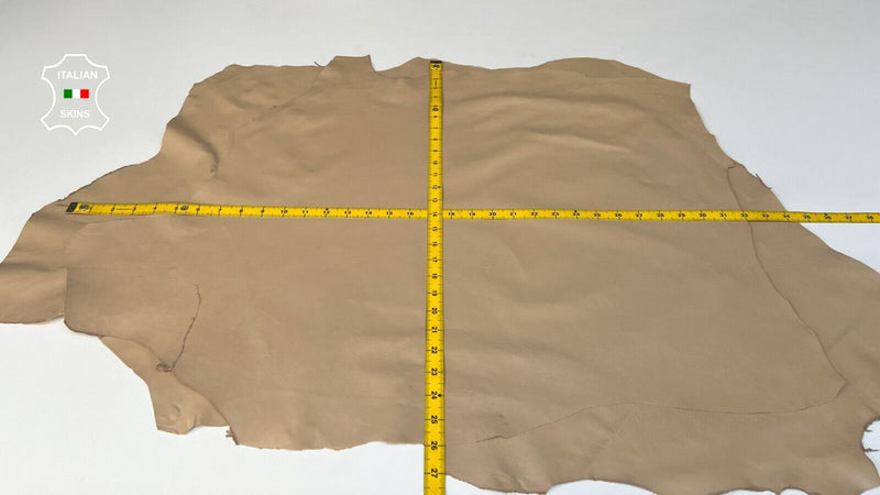 SAND BEIGE Thin Italian Lambskin Sheep leather hides 2 skins 10+sqf 0.6mm #B8936