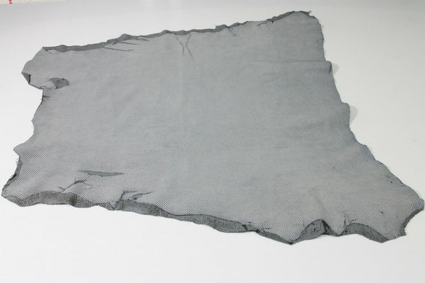 STRETCH GREY TEXTURED soft Italian Lambskin Leather skin hide 4+sqf 0.6mm #A5277