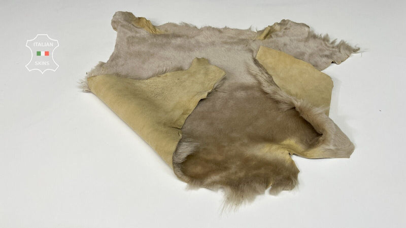 BEIGE Short Hair On sheepskin shearling fur Sheep leather skin 17"X17" #B7243