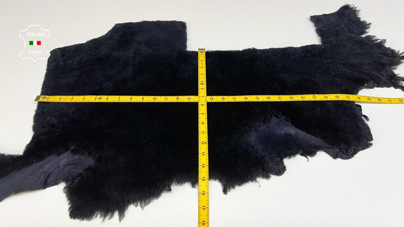 DARK BLUE Soft Hair On sheepskin Lamb shearling fur leather hides 13"X26" #B8696