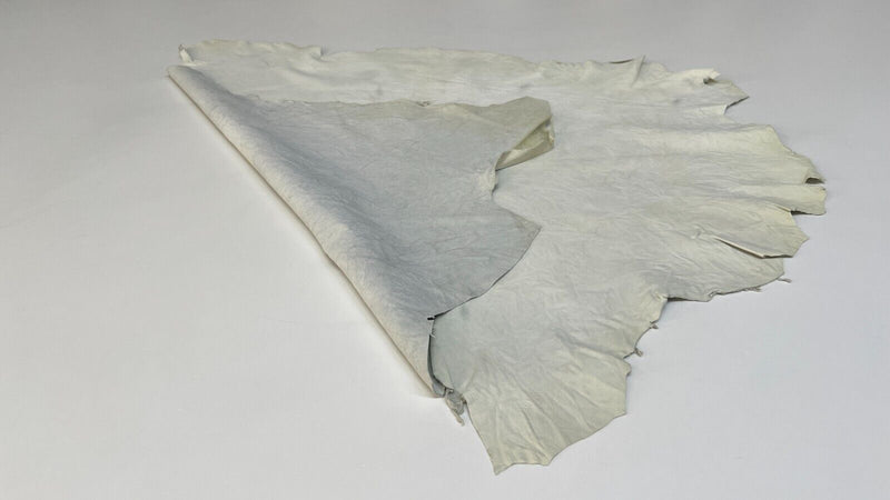 OFF WHITE CRINKLE UNDYED Soft Italian Lambskin leather hides 5sqf 0.7mm #B8436