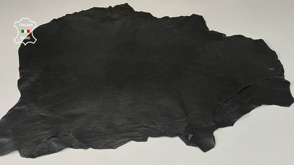 BLACK ANTIQUED VEGETABLE TAN Thick Soft Lamb leather 2 skins 14sqf 1.1mm #B9452