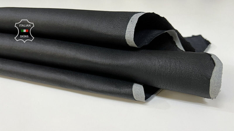 WASHED BLACK Thick Soft Italian Stretch Lambskin leather hides 6sqf 1.3mm B7137