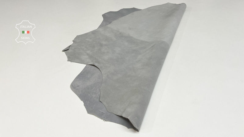 UNFINISHED GRAY VINTAGE LOOK Soft Italian Lambskin leather hide 4sqf 0.8mm B8261