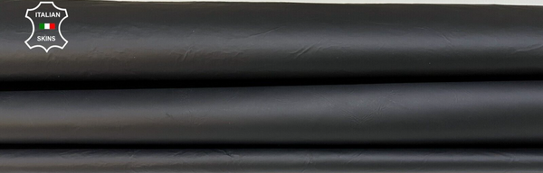 CHARCOAL BLACK COATED CRINKLE Italian Lambskin leather hides 5sqf 0.9mm #B8883