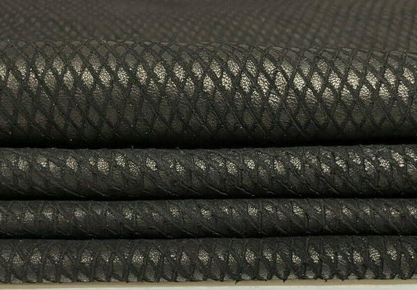 BLACK SNAKE TEXTURE vegetable tan Lambskin leather 5 skins 30sqf 0.7mm #A7254