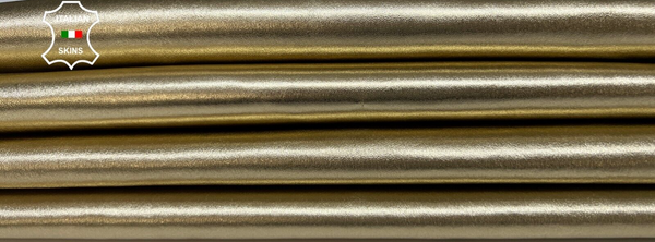 METALLIC PLATINUM LIGHT GOLD Stretch Lambskin leather 5 skins 20sqf 0.7mm #B3525