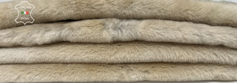 BEIGE DISTRESSED SAND Short Hair sheepskin shearling fur leather 22"X32" #B7242