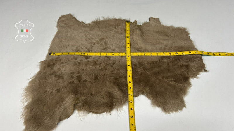 BEIGE DISTRESSED sheepskin shearling fur hairy sheep leather skin 16"X22" #B7239