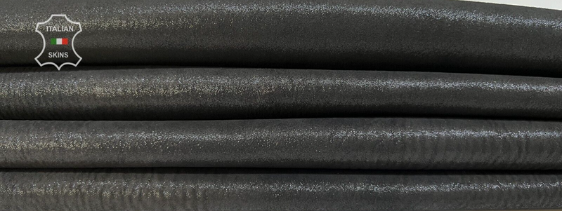 BLACK SHINY Soft Italian Stretch Lambskin leather hide 2 skins 8sqf 0.7mm #B7164