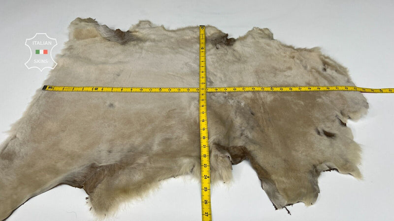 BEIGE DISTRESSED SAND Short Hair sheepskin shearling fur leather 22"X32" #B7242