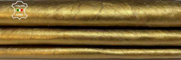 METALLIC BRASS BRONZE TEXTURED Lambskin Lamb leather hide hides 6sqf 0.9mm B6701