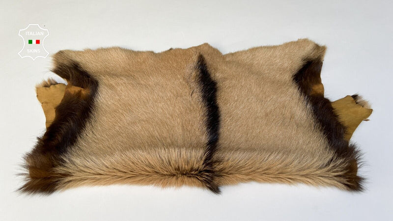 SAND TAN DISTRESSED Soft Hair On sheepskin shearling fur leather 16"X21" #B8710