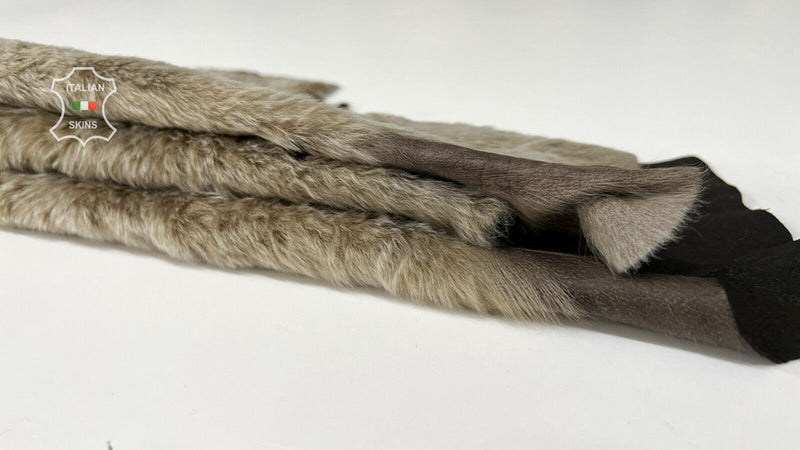 KHAKI DISTRESSED Short HAIR On sheepskin shearling fur leather 18"X22" #B7247