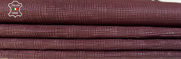 WINE BORDEAUX SAFFIANO TEXTURED PRINT Soft Italian Lamb leather 8sqf 1.0mm B8853