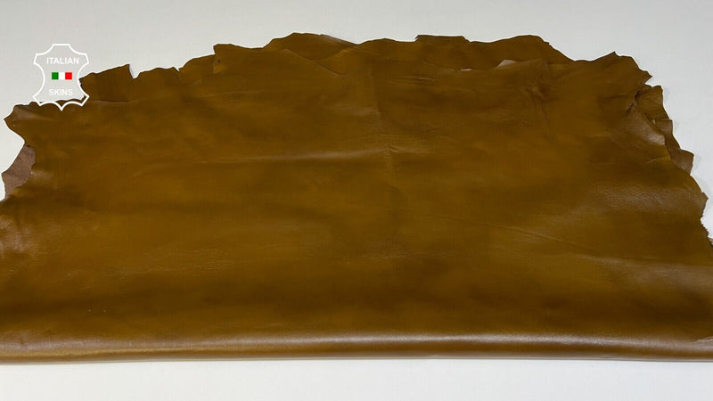 LIGHT OLIVE BROWN DISTRESSED Thin Soft Lamb leather 4 skins 30sqf 0.5mm #B9124