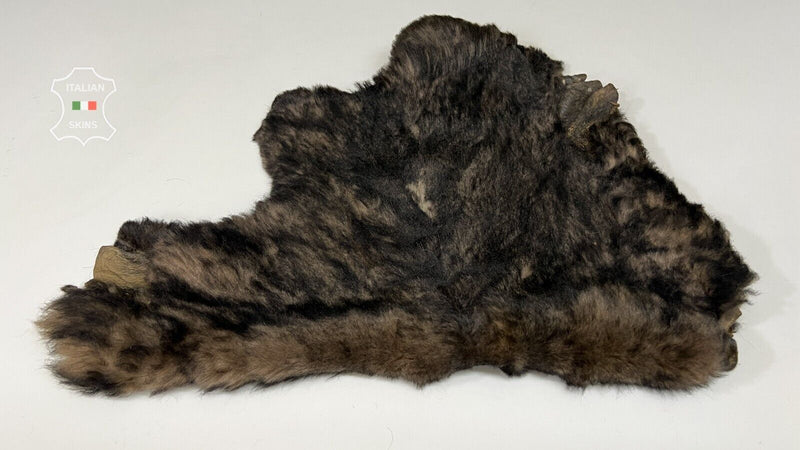 TAUPE BROWN DISTRESSED HAIR On sheepskin shearling fur leather 17"X30" #B7246