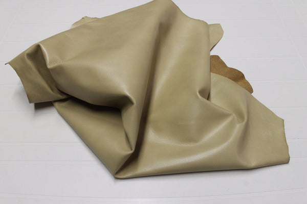 Italian THICK Goatskin leather skins hides ROUGH BEIGE 5+sqf #A1345