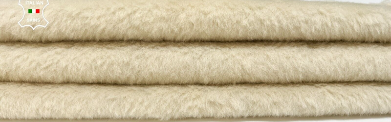 PARCHMENT IVORY Soft Hair On sheepskin LLamb shearling leather fur 24"X33" B8704