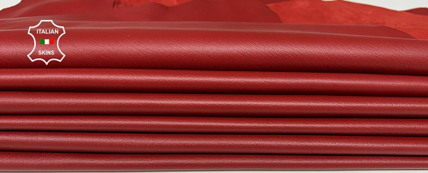 WINE BRIC RED Grainy soft Italian Lambskin leather 2 skins total 10sqf 0.7mm