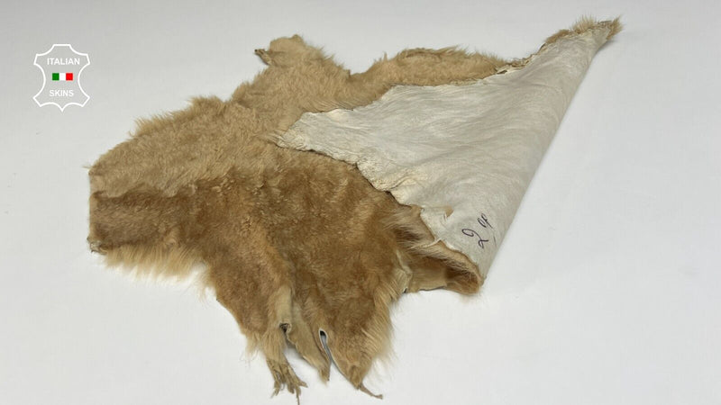 SAND SHORT Soft Hair On sheepskin Lamb shearling Fur leather hides 14"X23" B8700