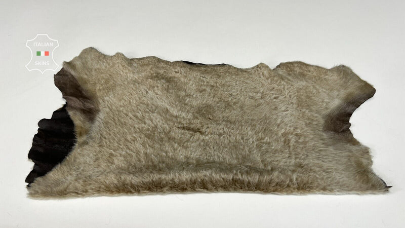 KHAKI DISTRESSED Short HAIR On sheepskin shearling fur leather 18"X22" #B7247