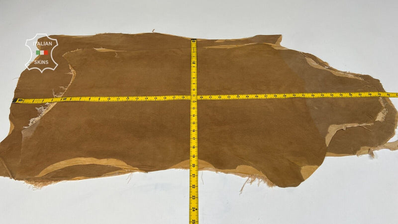 TAN NUBUCK Soft Italian Stretch Lambskin leather hides 2 skins 9sqf 0.8mm #B7165