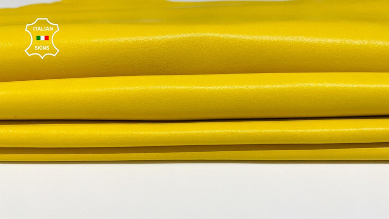 TRUE YELLOW soft Italian Lambskin Lamb Sheep leather 2 skins 10sqf 0.7mm #B1899