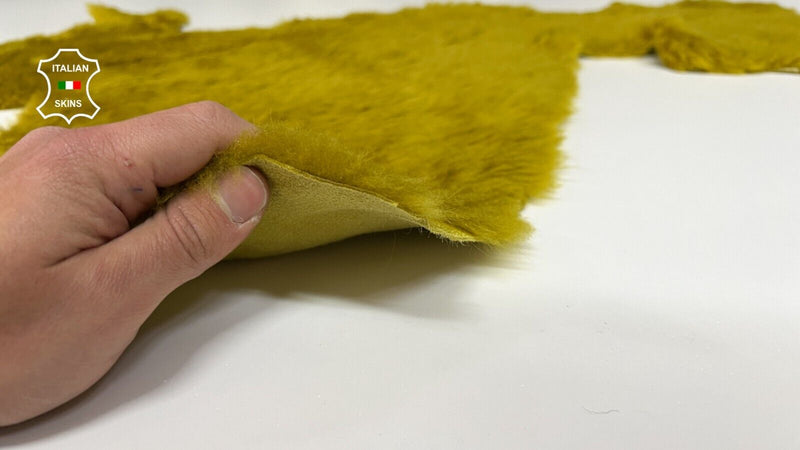 PISTACHIO Soft Hair On sheepskin Lamb shearling fur leather hides 19"X21" #B8695