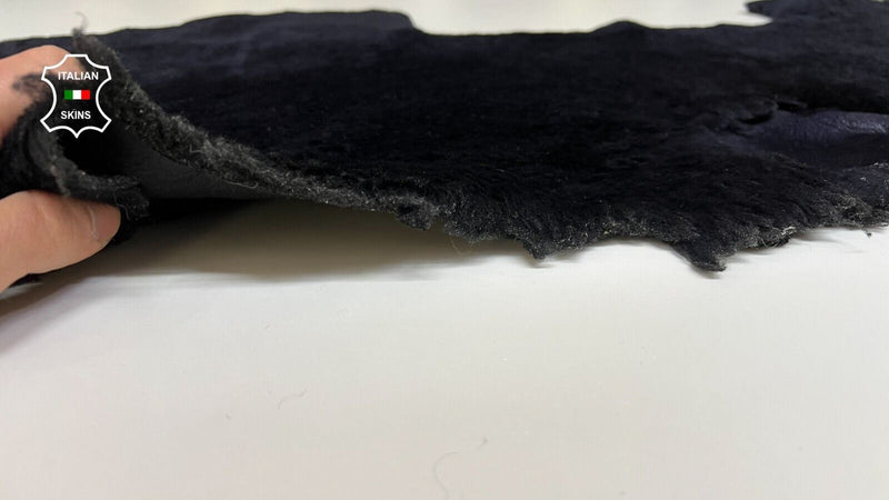 DARK BLUE Soft Hair On sheepskin Lamb shearling fur leather hides 13"X26" #B8696