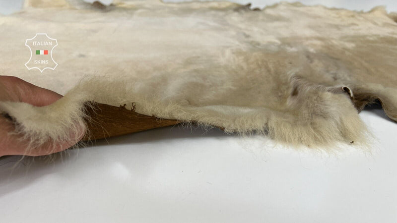 BEIGE DISTRESSED SAND Short Hair sheepskin shearling fur leather 22"X32" #B7242