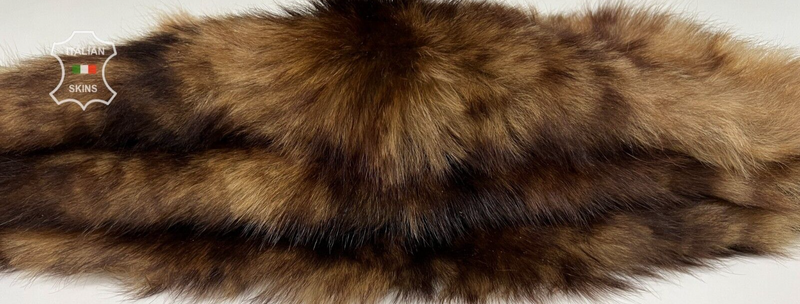 BROWN DISTRESSED sheepskin shearling fur hairy sheep leather skin 17"X26" #B7237