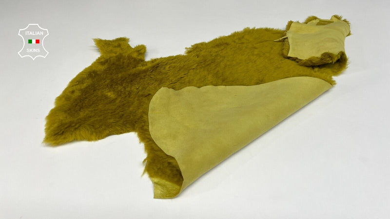 PISTACHIO Soft Hair On sheepskin Lamb shearling fur leather hides 19"X21" #B8695