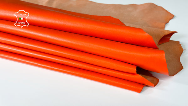 BRIGHT ORANGE Italian Lambskin Lamb wholesale leather skins 0.5mm to 1.2 mm