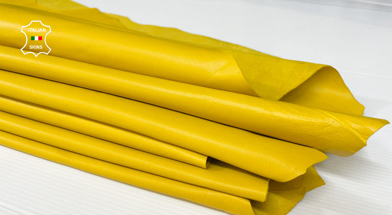 TRUE YELLOW Italian lambskin lamb sheep wholesale leather skins 0.5mm to 1.2 mm