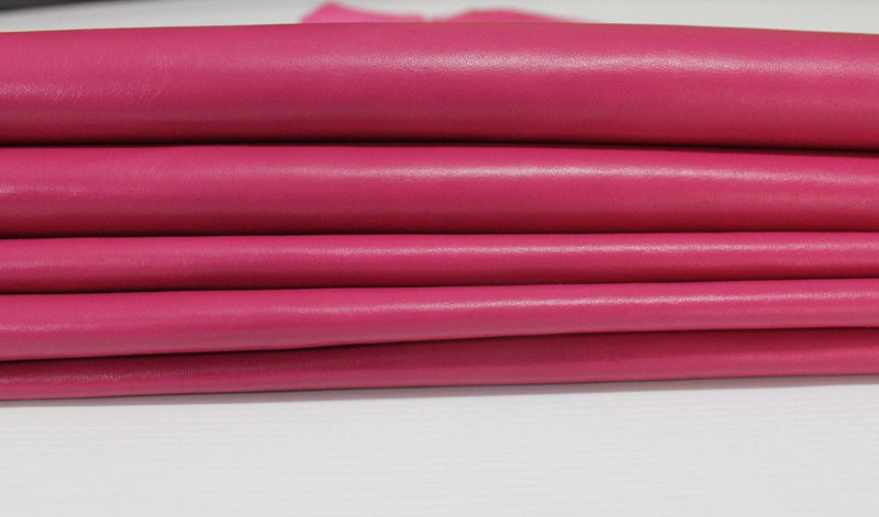 HOT PINK Chewing gum pink smooth Italian genuine Lambskin Lamb Sheep leather skins hides 0.5mm to 1.2mm