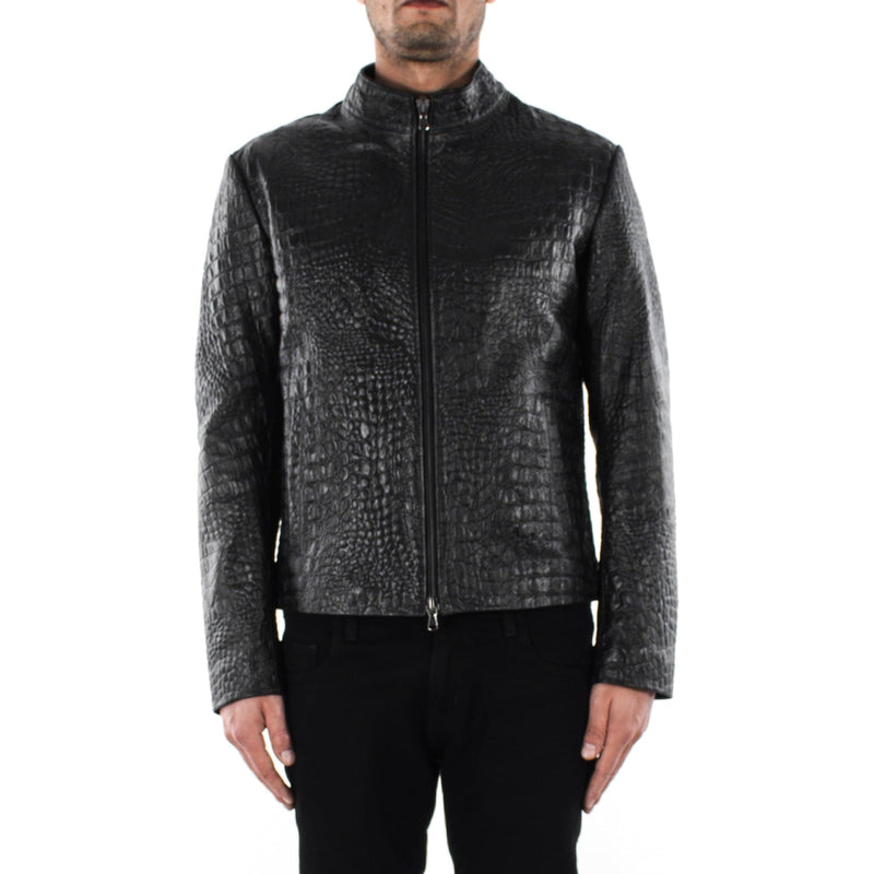 Genuine Crocodile leather BLACK jacket Winter Fashion Jackets and coats For  Men’